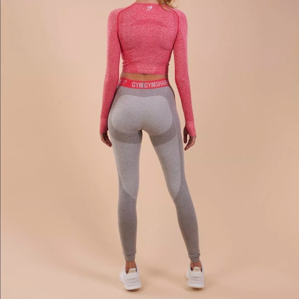 Gymshark XS light grey marl & sherbet pink NWT
